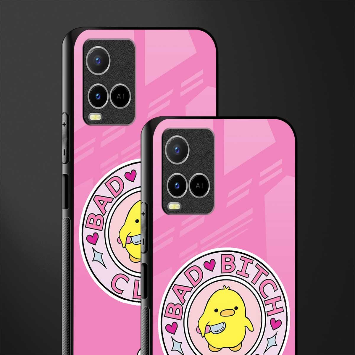 bad bitch club glass case for vivo y21s image-2