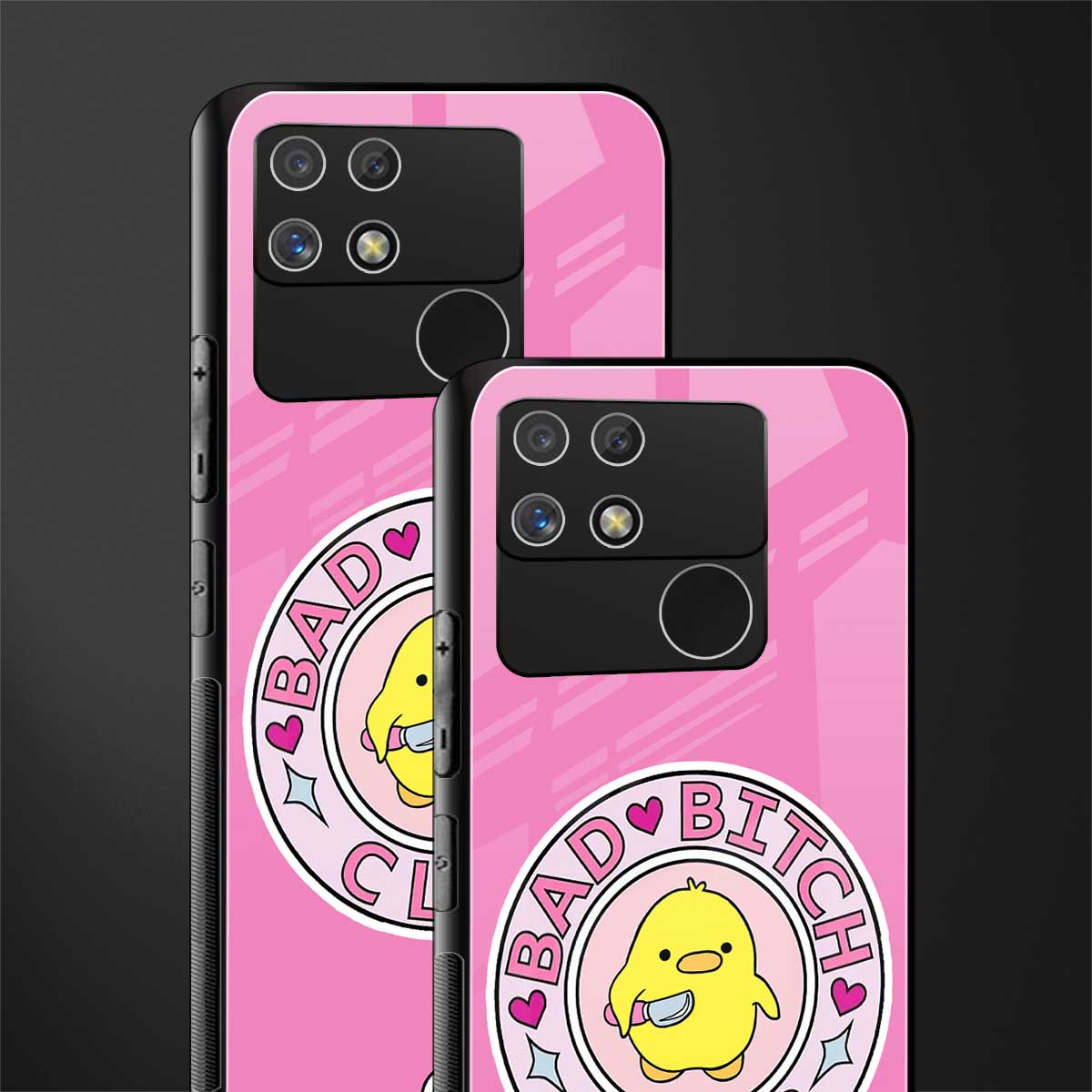 bad bitch club back phone cover | glass case for realme narzo 50a