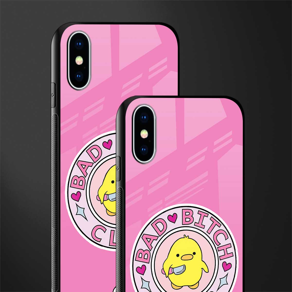 bad bitch club glass case for iphone xs image-2
