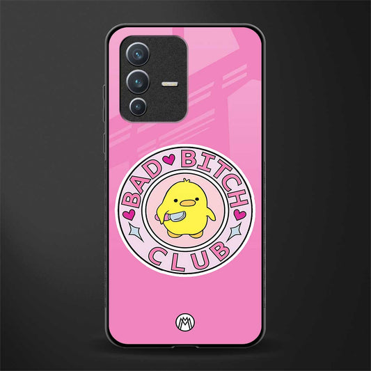 bad bitch club glass case for vivo v23 5g image