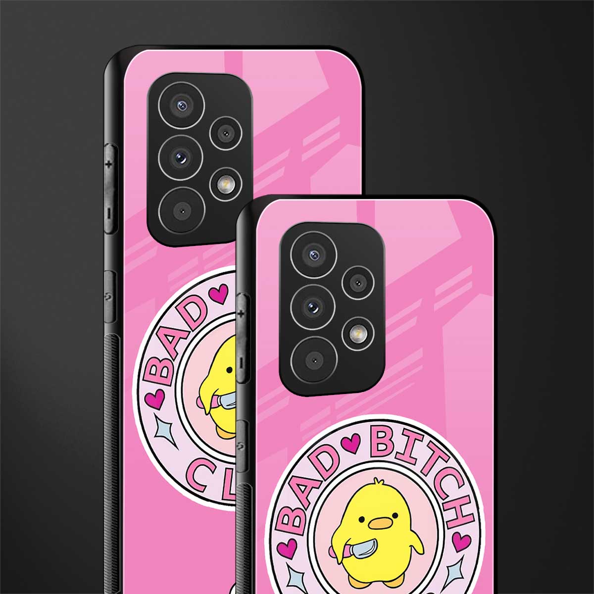 bad bitch club back phone cover | glass case for samsung galaxy a73 5g