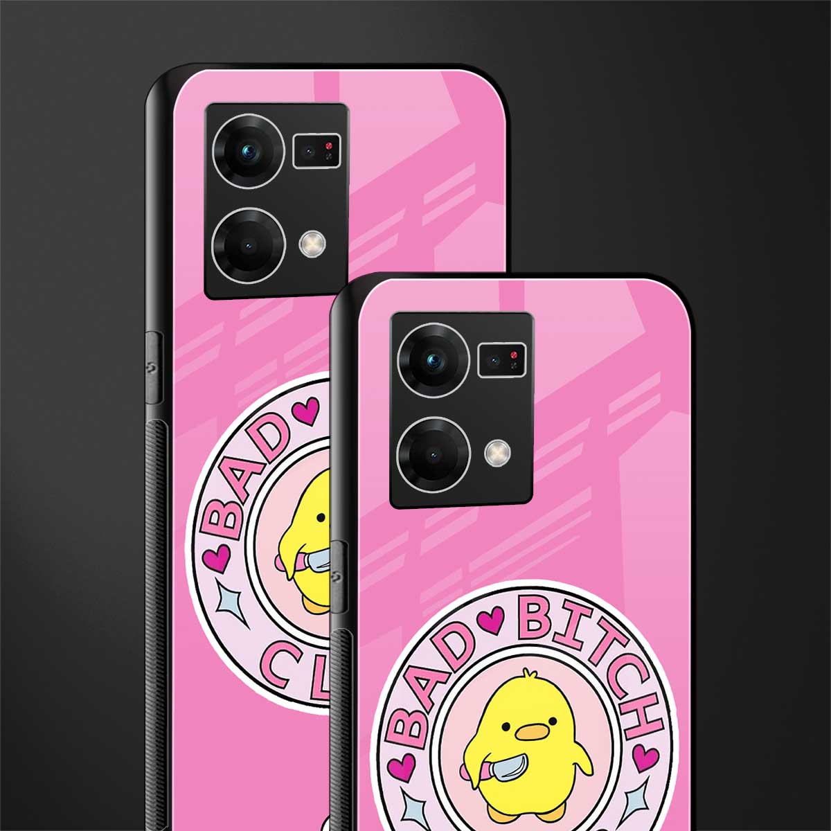 bad bitch club back phone cover | glass case for oppo f21 pro 4g