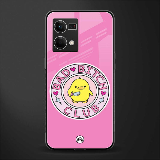 bad bitch club back phone cover | glass case for oppo f21 pro 4g