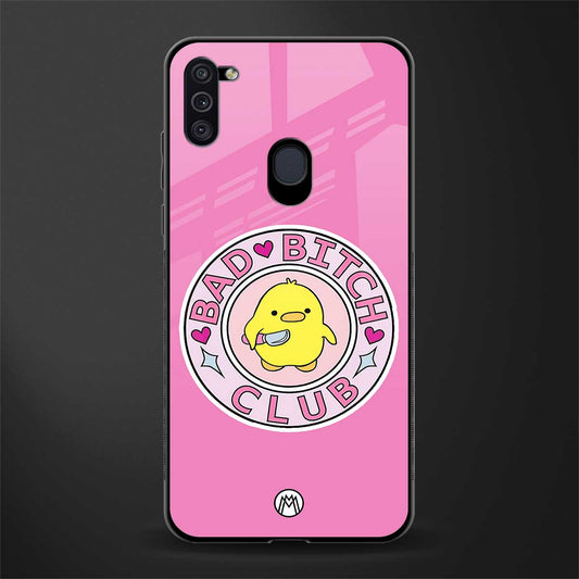 bad bitch club glass case for samsung galaxy m11 image