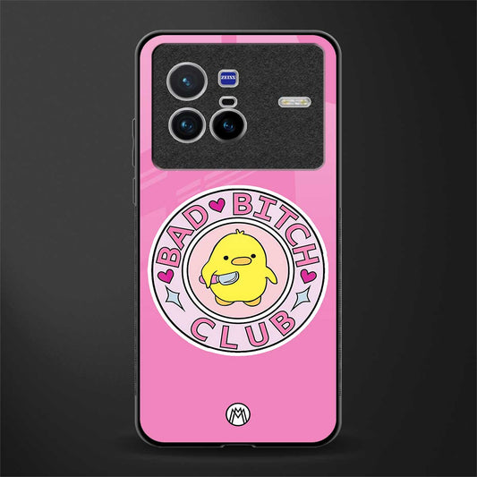 bad bitch club glass case for vivo x80 image
