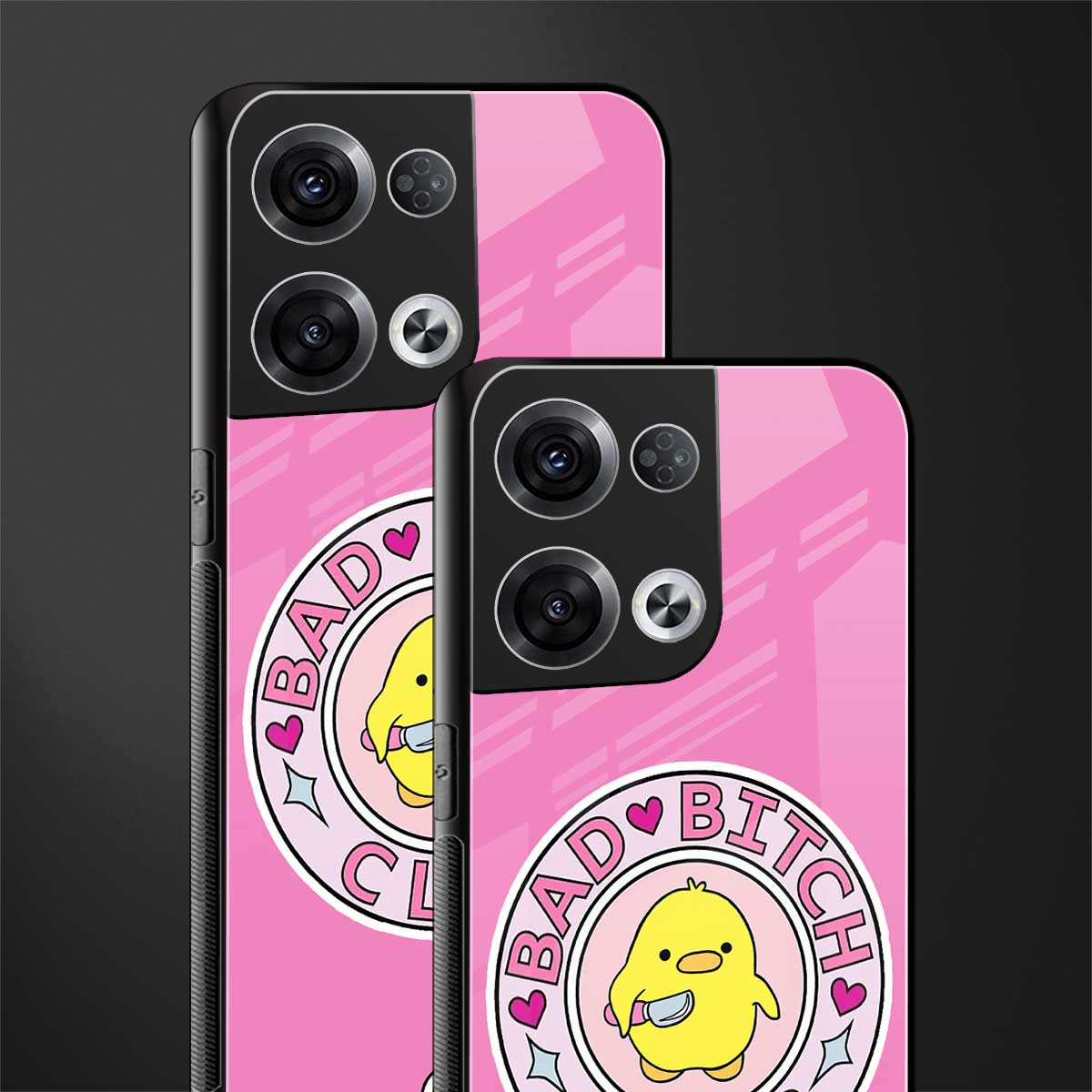 bad bitch club back phone cover | glass case for oppo reno 8