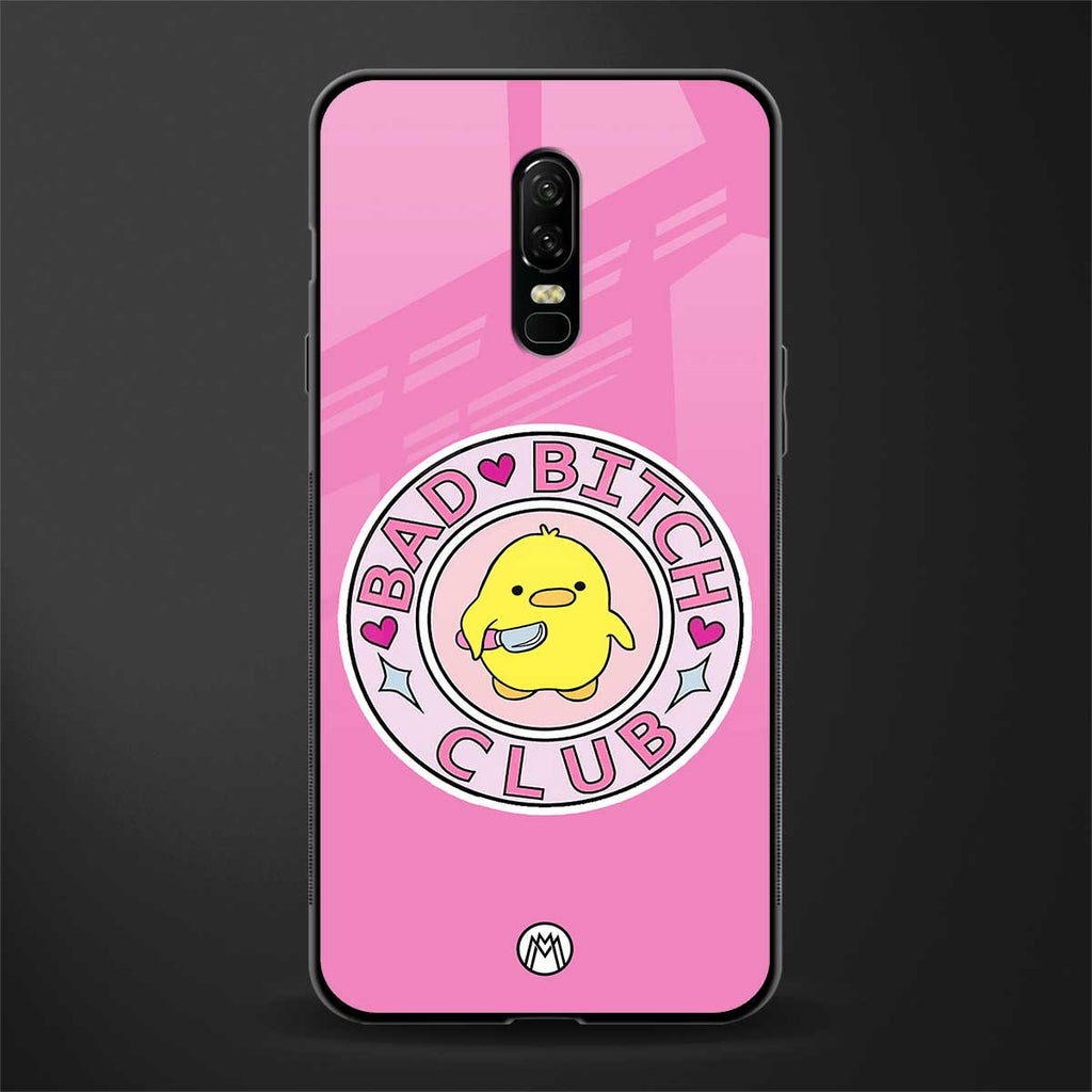 bad bitch club glass case for oneplus 6 image