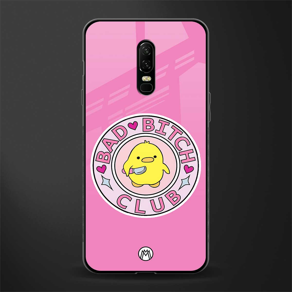 bad bitch club glass case for oneplus 6 image