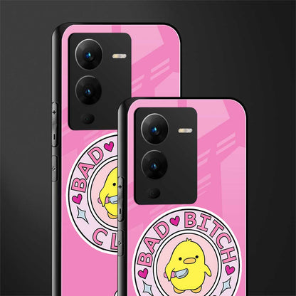 bad bitch club back phone cover | glass case for vivo v25 pro 5g