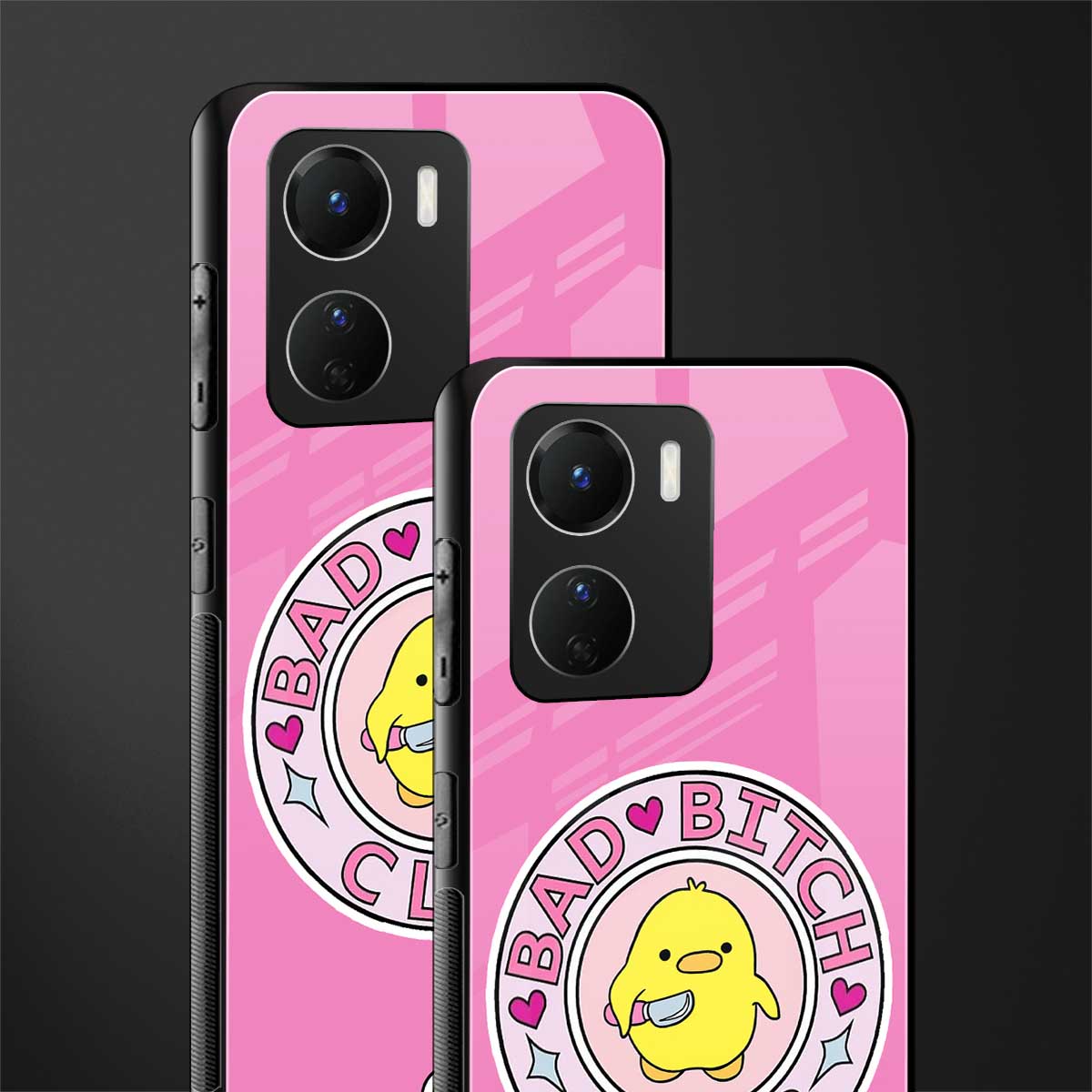 bad bitch club back phone cover | glass case for vivo y16