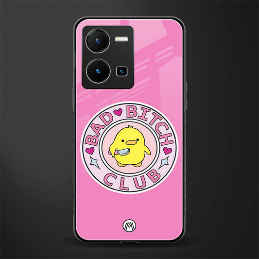 bad bitch club back phone cover | glass case for vivo y35 4g