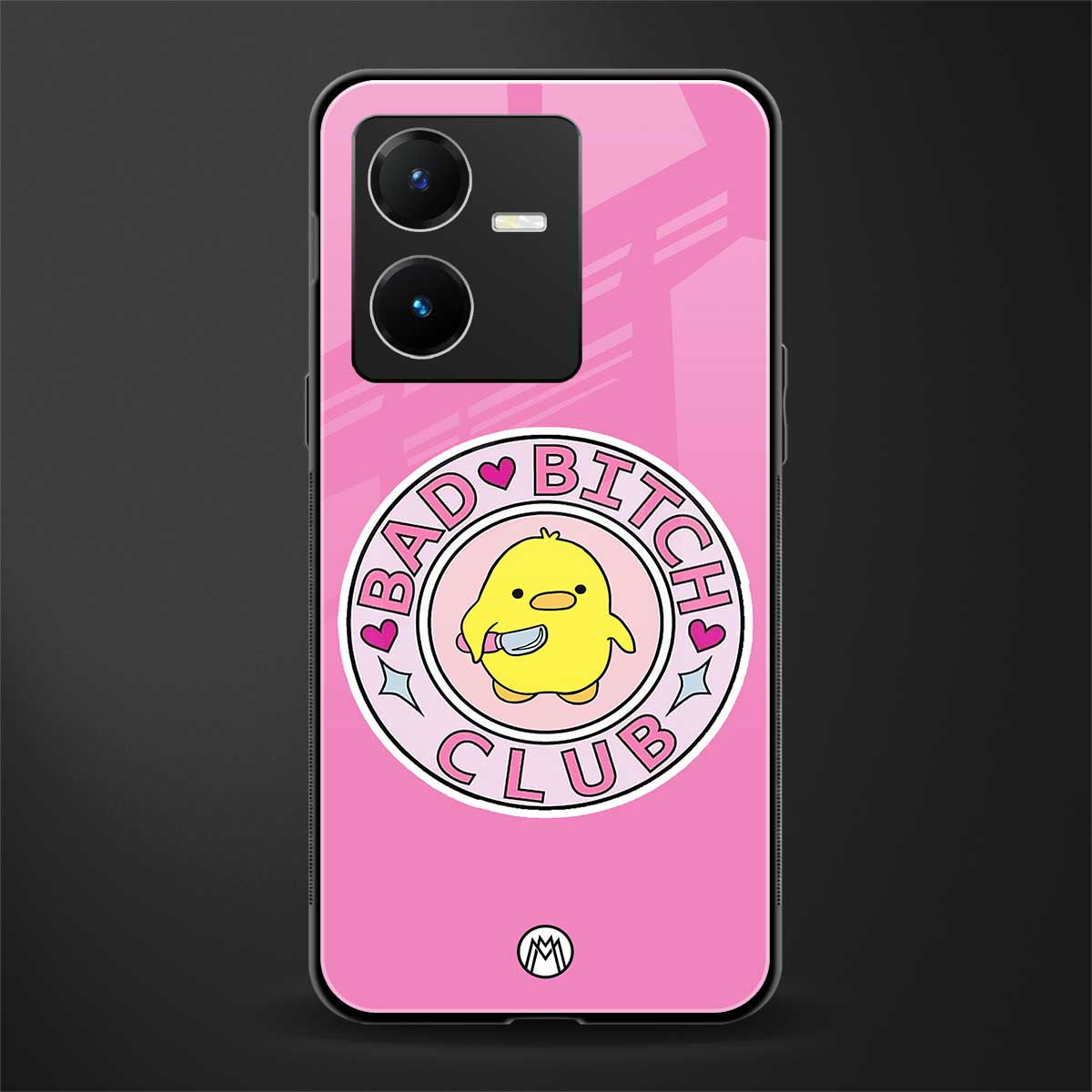 bad bitch club back phone cover | glass case for vivo y22