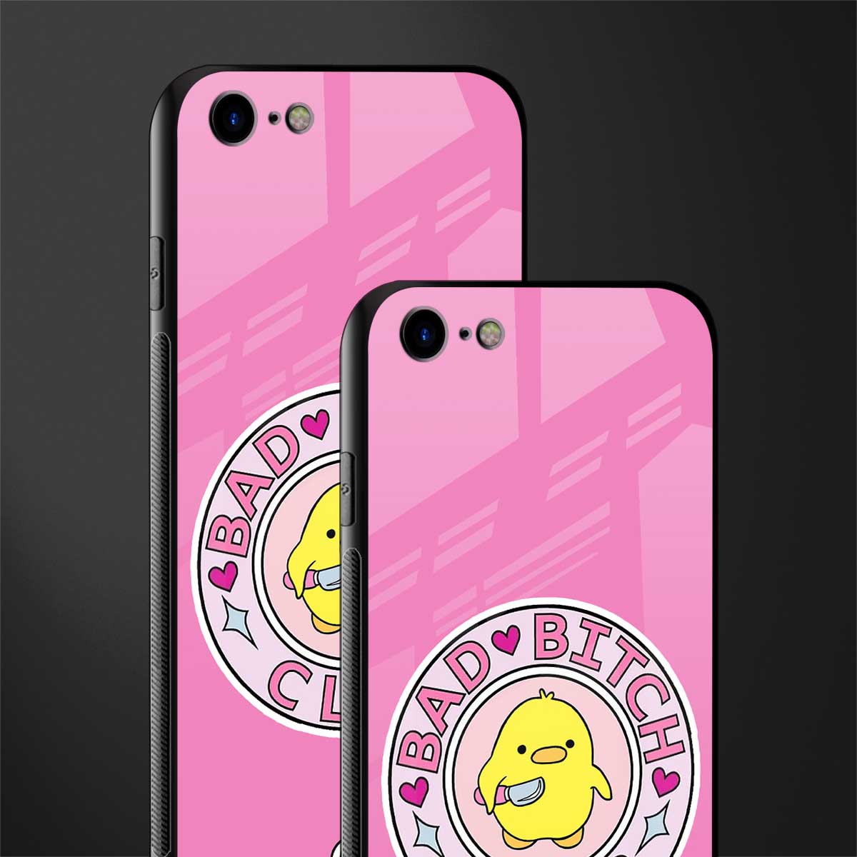 bad bitch club glass case for iphone se 2020 image-2