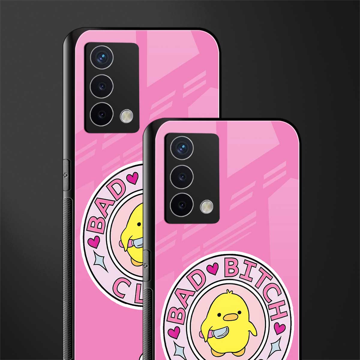 bad bitch club back phone cover | glass case for oppo a74 4g
