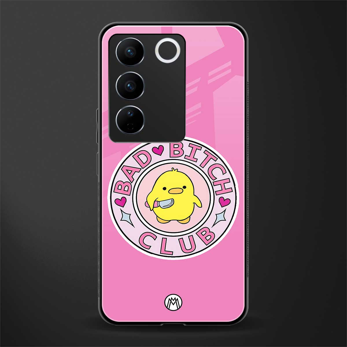 bad bitch club back phone cover | glass case for vivo v27 pro 5g