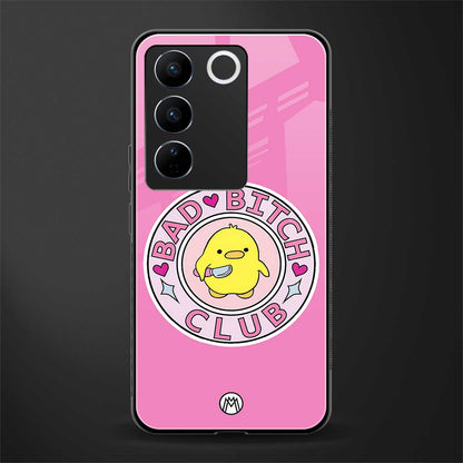 bad bitch club back phone cover | glass case for vivo v27 pro 5g
