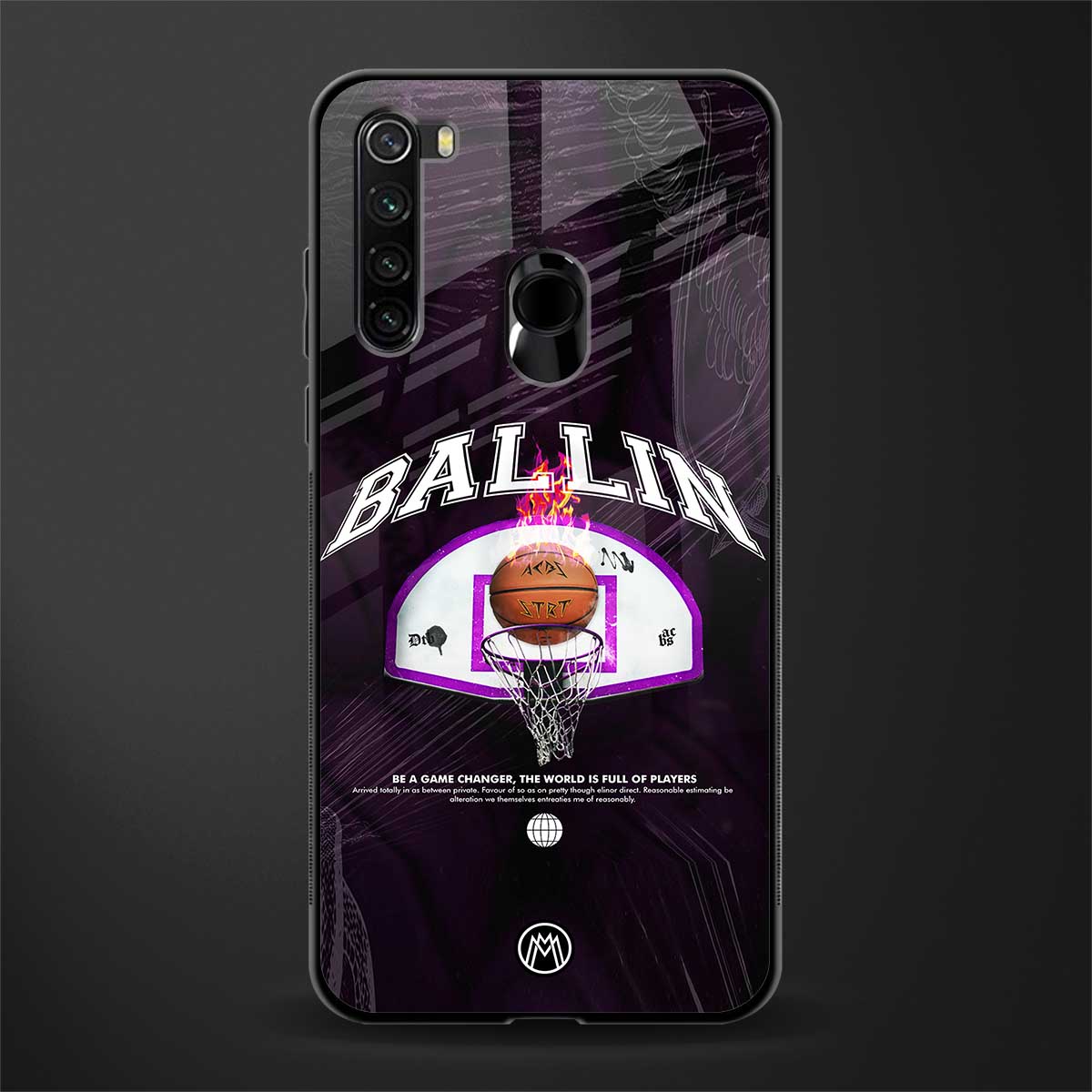 ballin glass case for redmi note 8 image