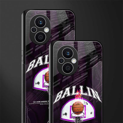 ballin back phone cover | glass case for oppo f21 pro 5g