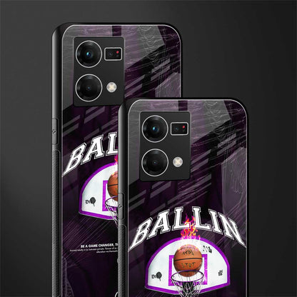 ballin back phone cover | glass case for oppo f21 pro 4g
