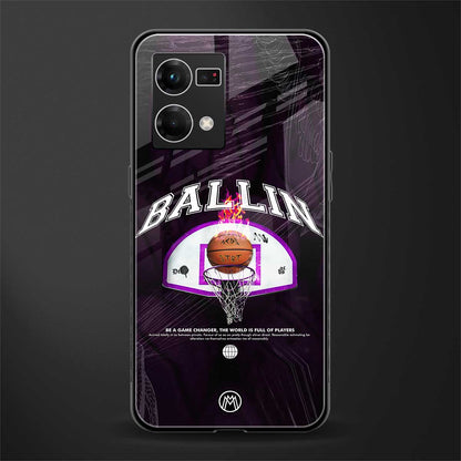 ballin back phone cover | glass case for oppo f21 pro 4g