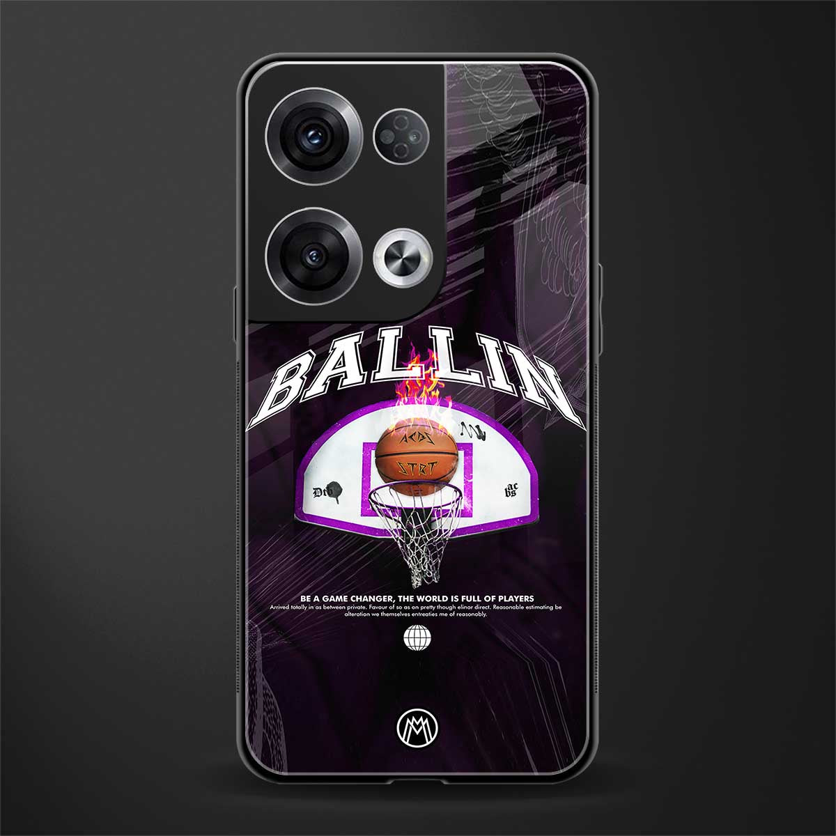 ballin back phone cover | glass case for oppo reno 8