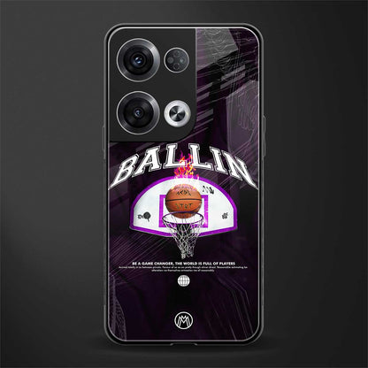 ballin back phone cover | glass case for oppo reno 8 pro