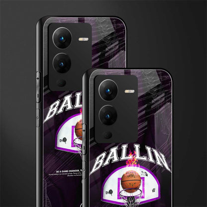 ballin back phone cover | glass case for vivo v25 pro 5g