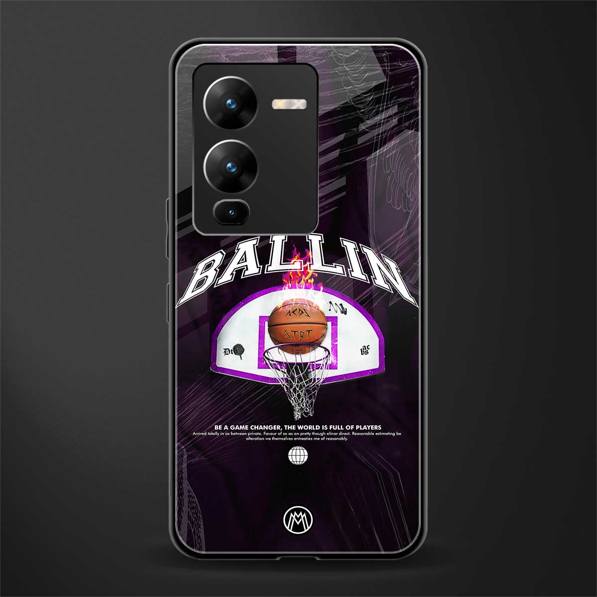 ballin back phone cover | glass case for vivo v25 pro 5g