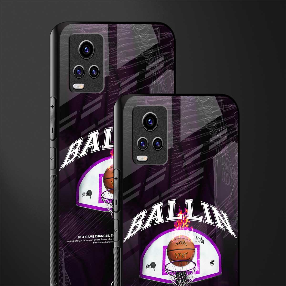 ballin back phone cover | glass case for vivo v21e 4g