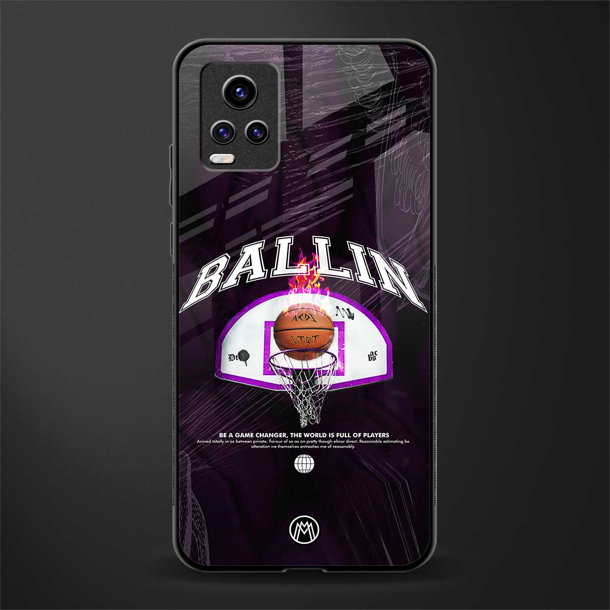 ballin back phone cover | glass case for vivo v21e 4g