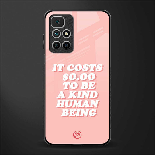 be a kind human being glass case for redmi 10 prime image