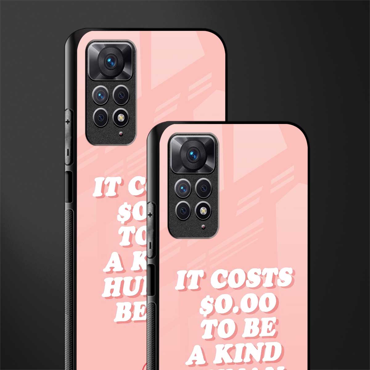 be a kind human being back phone cover | glass case for redmi note 11 pro plus 4g/5g