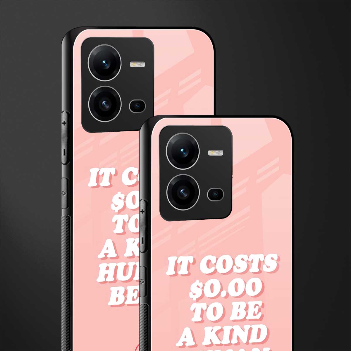 be a kind human being back phone cover | glass case for vivo v25-5g