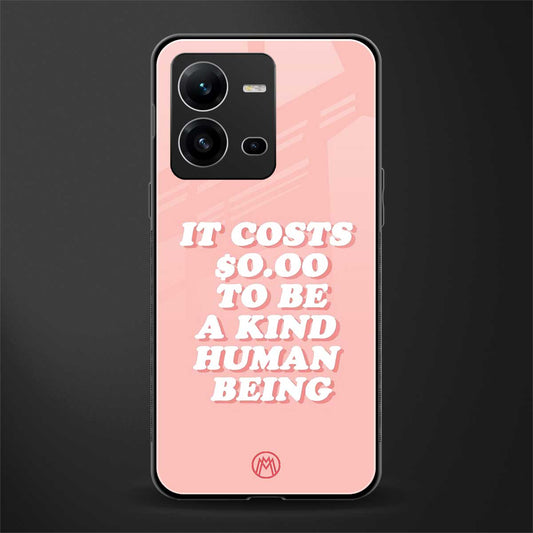 be a kind human being back phone cover | glass case for vivo v25-5g