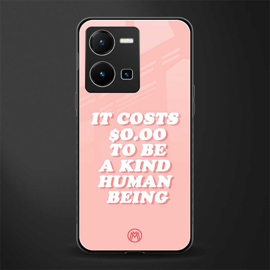 be a kind human being back phone cover | glass case for vivo y35 4g