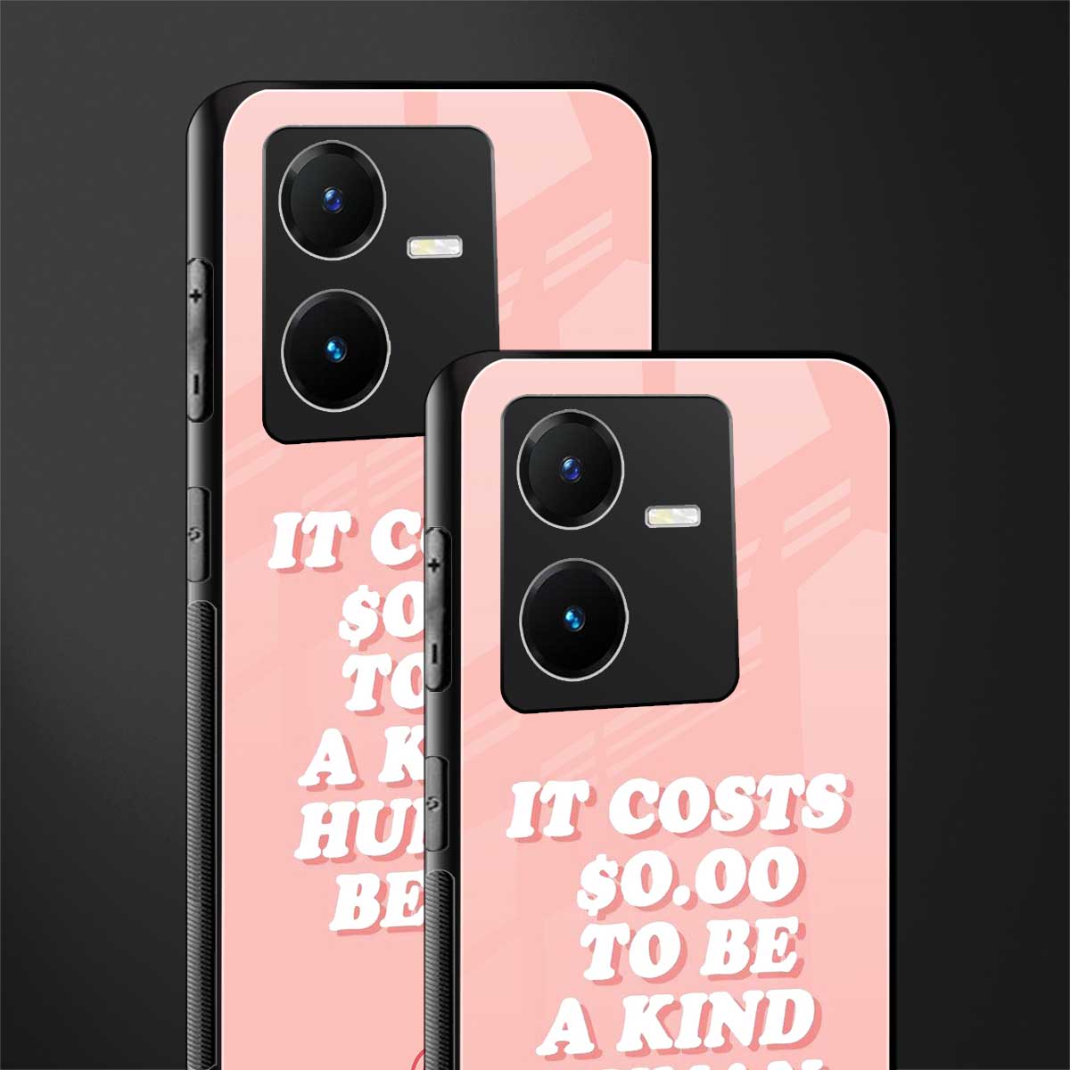 be a kind human being back phone cover | glass case for vivo y22