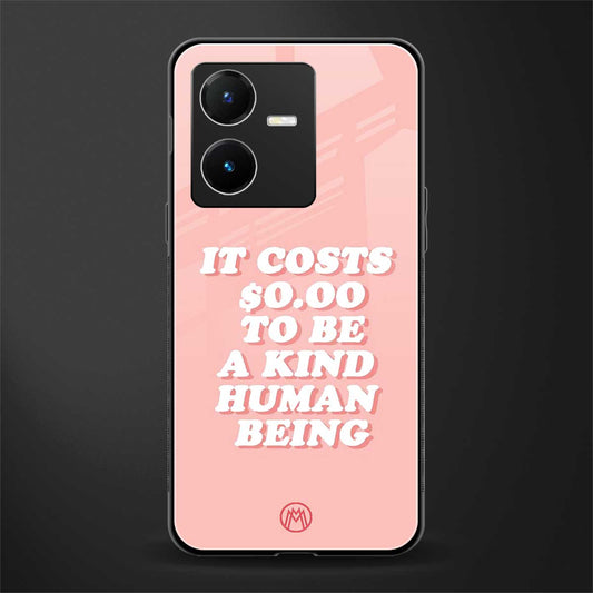 be a kind human being back phone cover | glass case for vivo y22