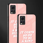 be a kind human being back phone cover | glass case for vivo v21e 4g