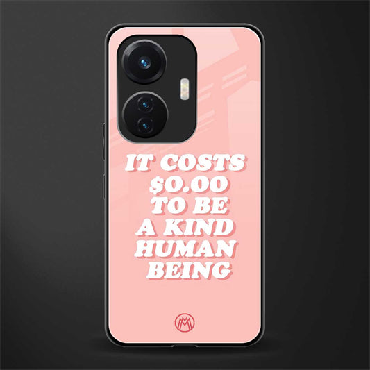 be a kind human being back phone cover | glass case for vivo t1 44w 4g