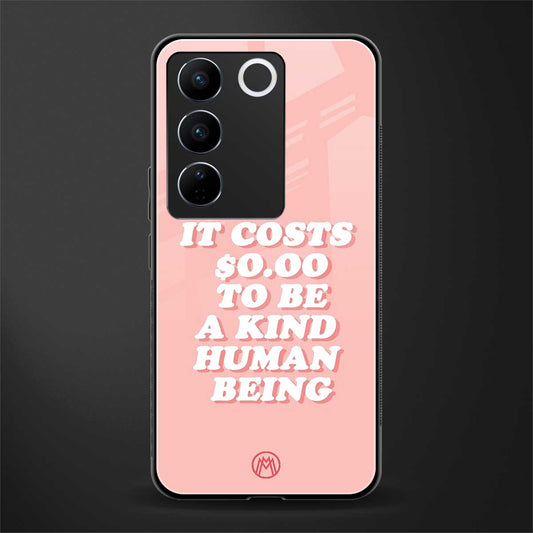 be a kind human being back phone cover | glass case for vivo v27 pro 5g