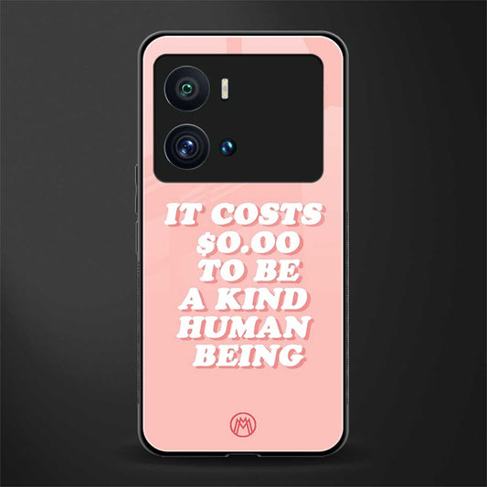 be a kind human being back phone cover | glass case for iQOO 9 Pro