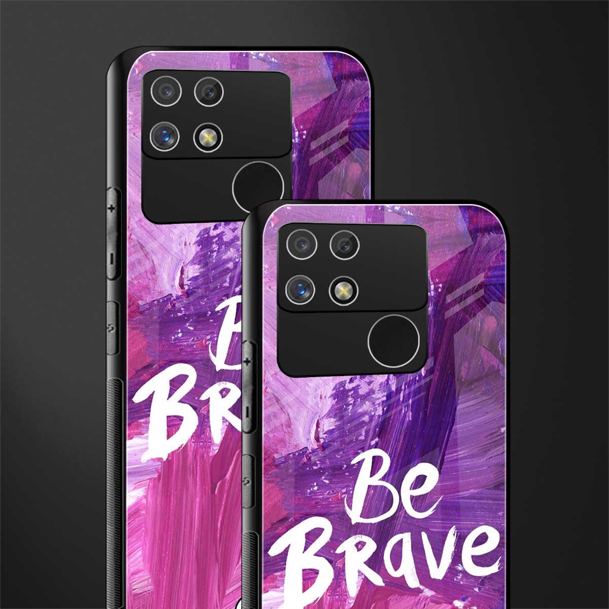 be brave back phone cover | glass case for realme narzo 50a