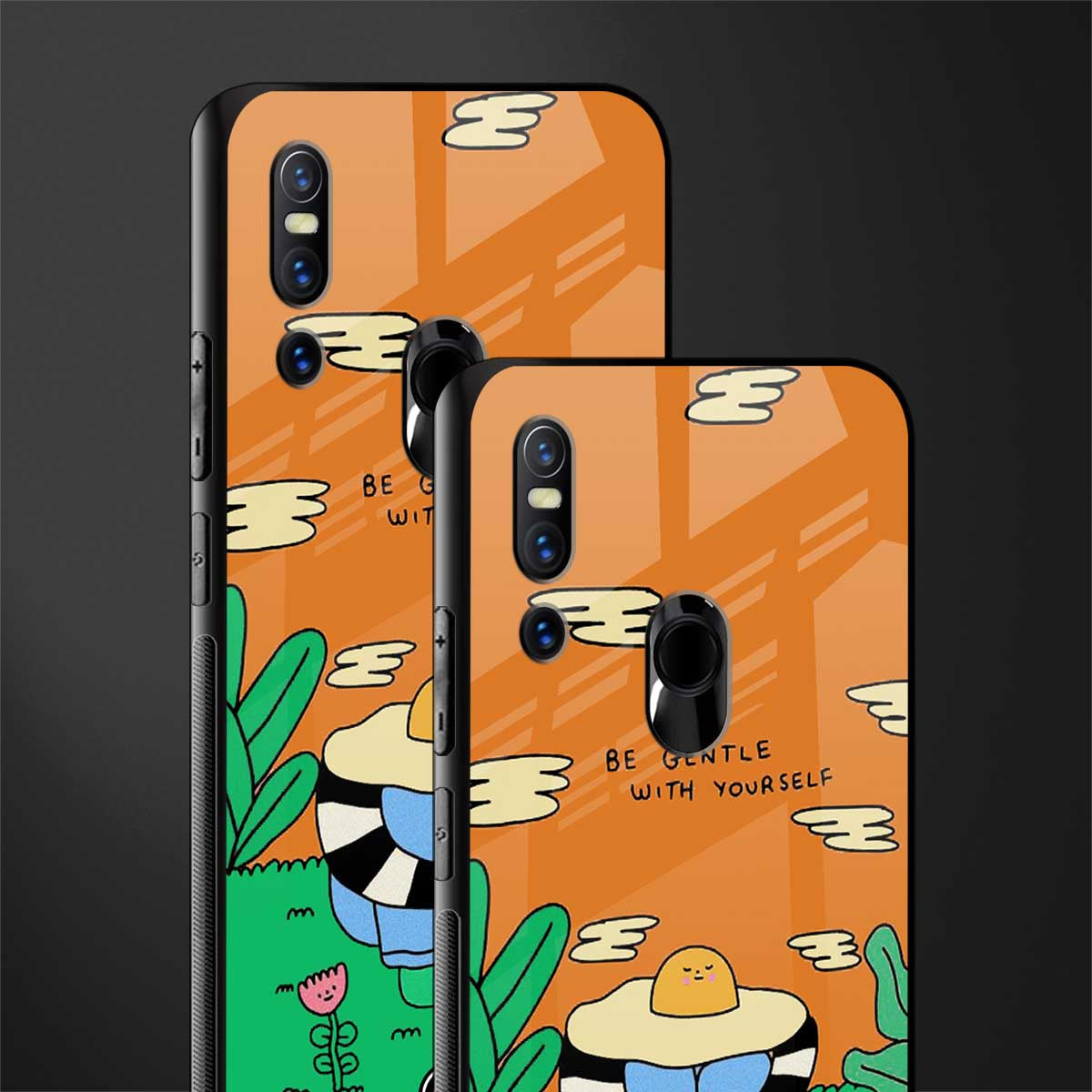 be gentle with yourself glass case for vivo v15 image-2
