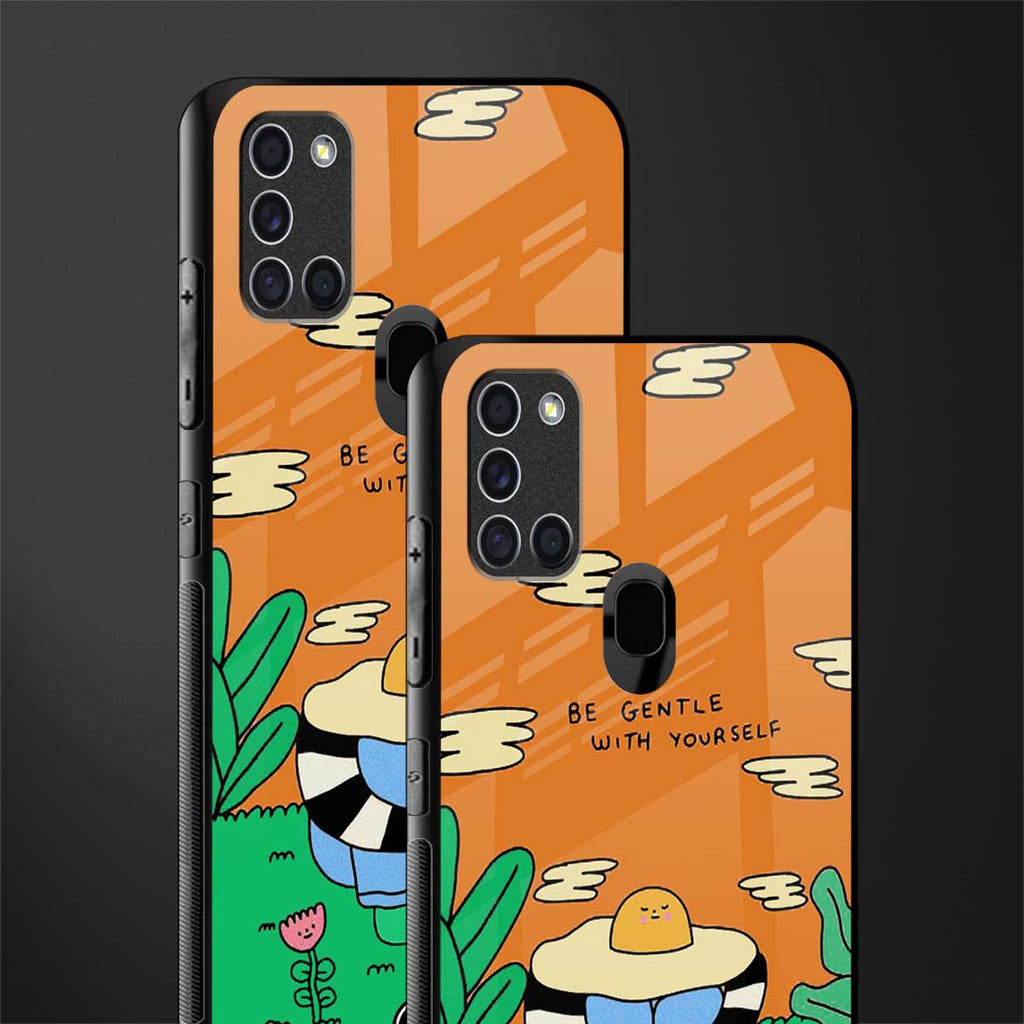 be gentle with yourself glass case for samsung galaxy a21s image-2
