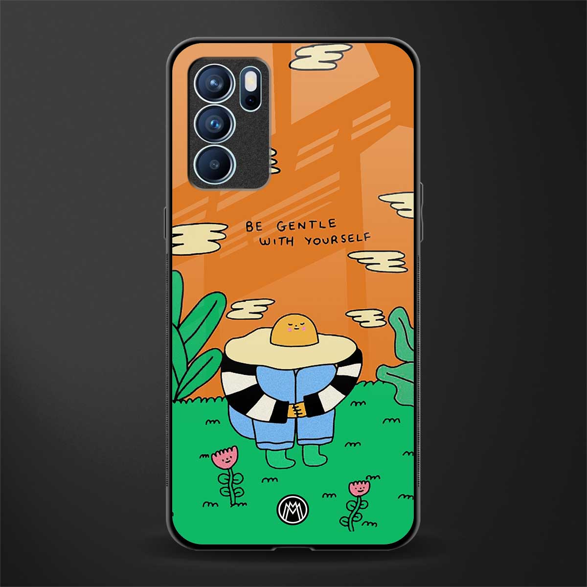 be gentle with yourself glass case for oppo reno6 pro 5g image