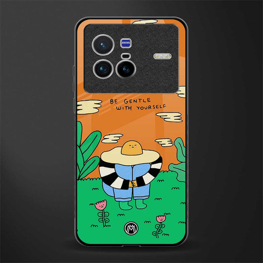 be gentle with yourself glass case for vivo x80 image