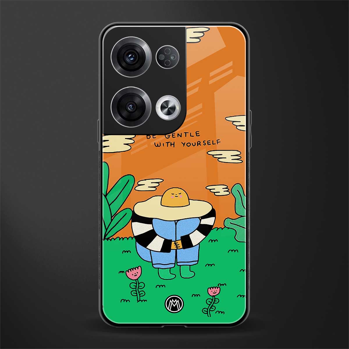 be gentle with yourself back phone cover | glass case for oppo reno 8