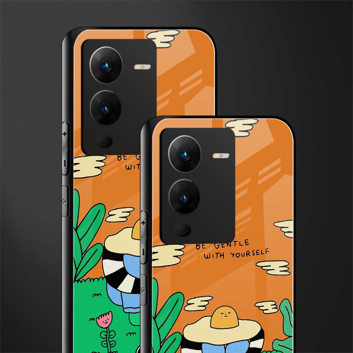 be gentle with yourself back phone cover | glass case for vivo v25 pro 5g