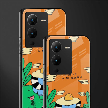 be gentle with yourself back phone cover | glass case for vivo v25 pro 5g