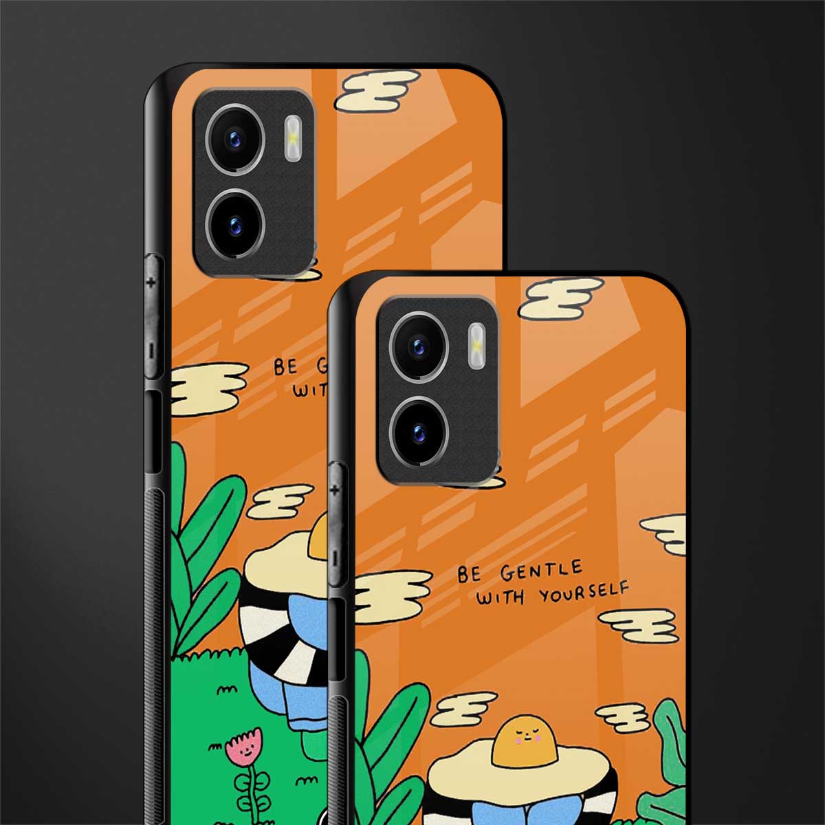 be gentle with yourself back phone cover | glass case for vivo y72